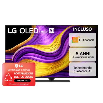 Immagine frontale del TV LG OLED evo AI G5 4K OLED55G56LS